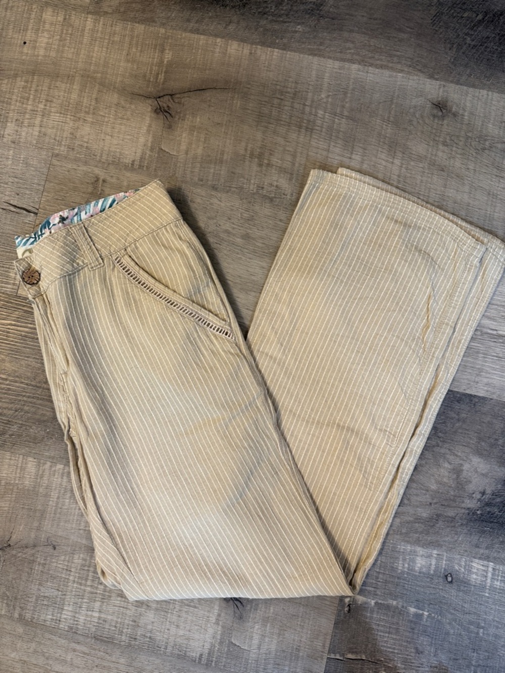Mountain Khakis Tan Pants with Floral Lining